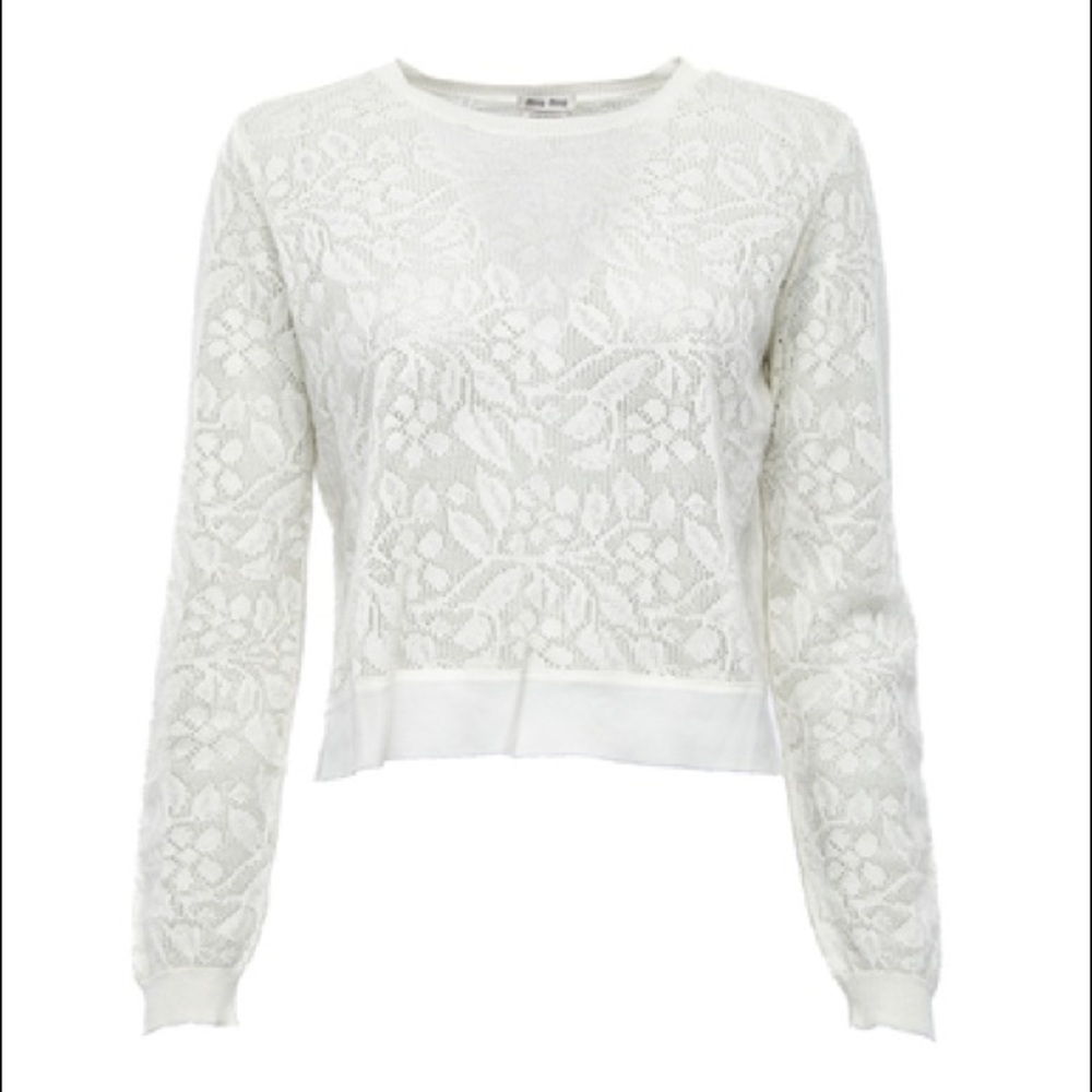 Miu Miu Cropped Sheer Sweater